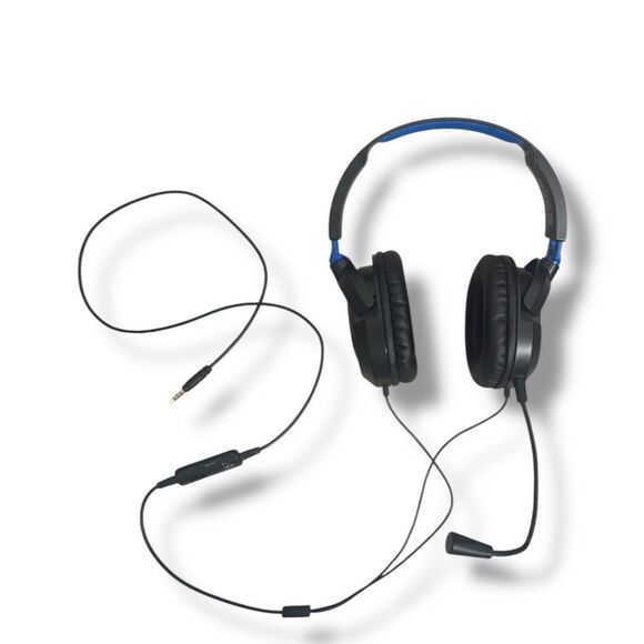 Black and Blue Over-Ear Gaming Headset with Inline Microphone - Picture 3 of 3